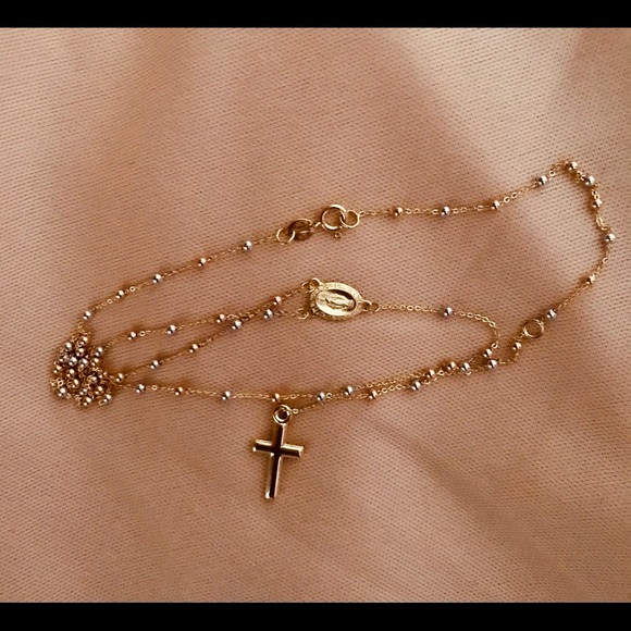 Real 18K Gold Rosary Necklace - Picture 2 of 5